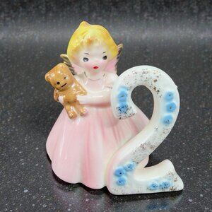 Josef Originals Birthday Girl Angel 2 Year Old Figurine Teddy Porcelain Japan